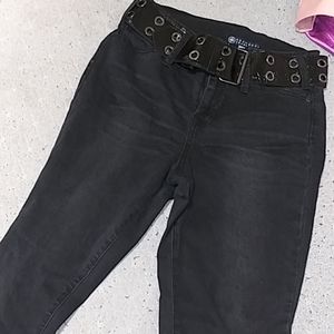 Black jeans with belt. Size 9
